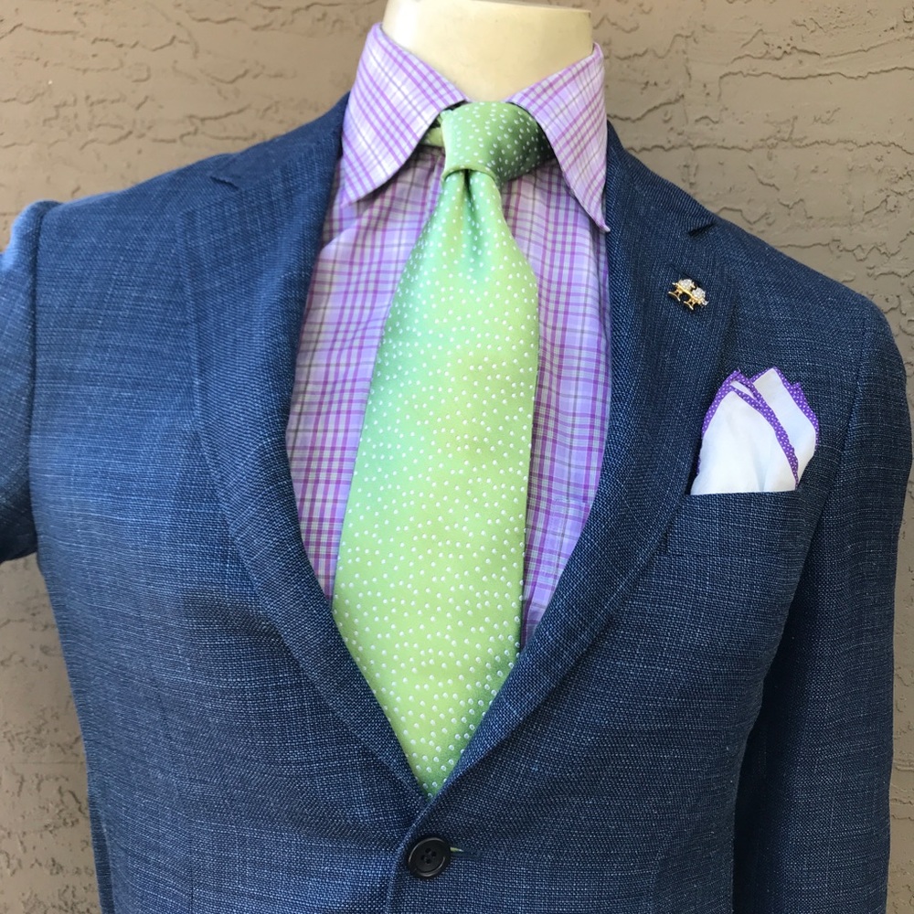 City of London Pindot Tie Extra Long